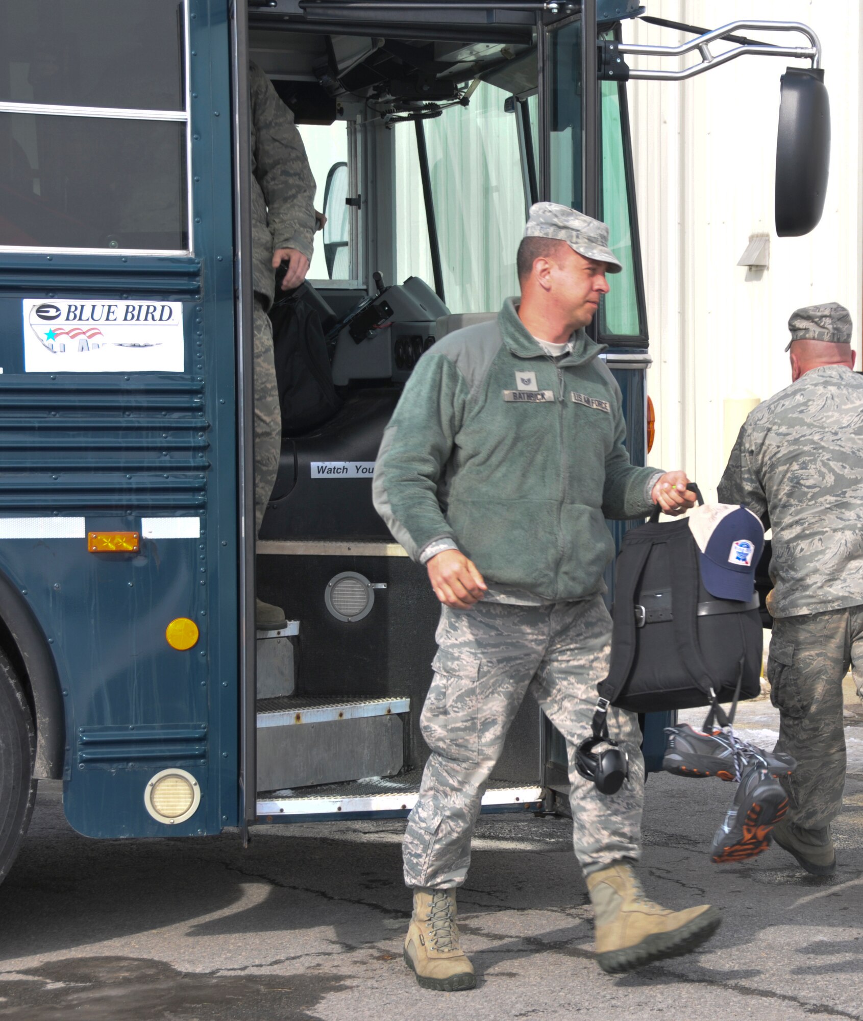 Tech. Sgt. Seth Bathrick was one of about 30 Airmen who returned home to Stratton Air National Guard Base, Scotia, New York, on Feb. 24, 2015, from Antarctica supporting Operation Deep Freeze. More Airmen and aircraft will return throughout the week following the close of the 109th Airlift Wing's 27th year supporting the National Science Foundation. The season began in October. Bathrick is assigned to the 109th Airlift Wing's Safety Office. (U.S. Air National Guard photo by Master Sgt. William Gizara/Released)