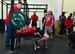 Staff Sgt. Dustin Hughes, 39th Security Forces Squadron defender, performs a bench press during the 2015 Incirlik Strongman Competition Feb. 23, 2015, at Incirlik Air Base, Turkey. Participants competed in three categories deadlift, squat and bench press. The event was held to determine the strongest service member at Incirlik. (U.S. Air Force photo by Senior Airman Michael Battles)