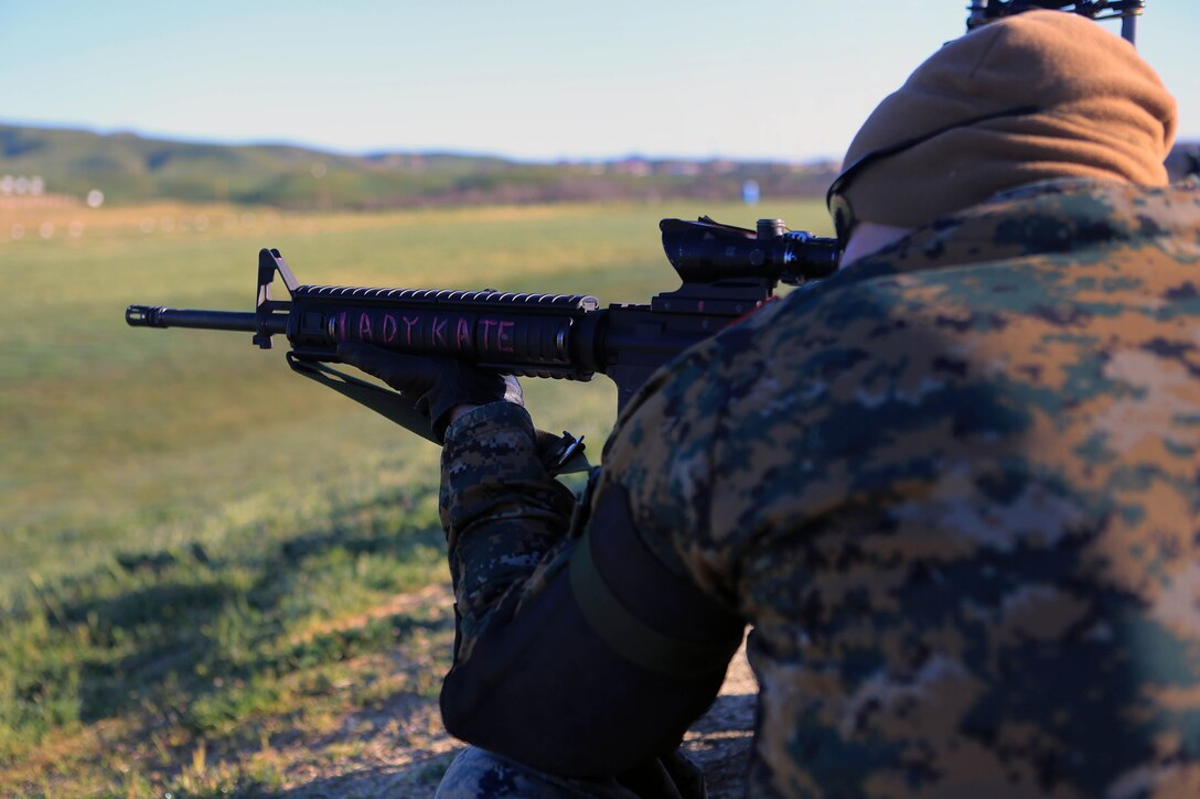 Marines compete in the Western Division Matches that are being held at Wilcox Range in the 33-area of Camp Pendleton from Feb. 25 to March 3. Marines will learn how to enhance their marksmanship proficiency within the Marine Corps by refining precision marksmanship skills through advanced marksmanship training and competition.