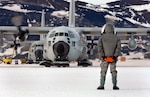 Tech. Sgt. Kevin Call waits to marshal an LC-130 Hercules from the New York Air National Guard’s 109th Airlift Wing to a parking spot on the annual sea ice runway Nov. 26, 2007 near McMurdo Station, Antarctica, during Operation Deep Freeze. The 109th AW recently wrapped up its 27th season of flying the ski-equipped LC-130 in support of the operation, which provides military logistics support to the National Science Foundation’s Antarctic Program. The wing is the only unit in the U.S. military equipped with the LC-130 “Skibirds.” 