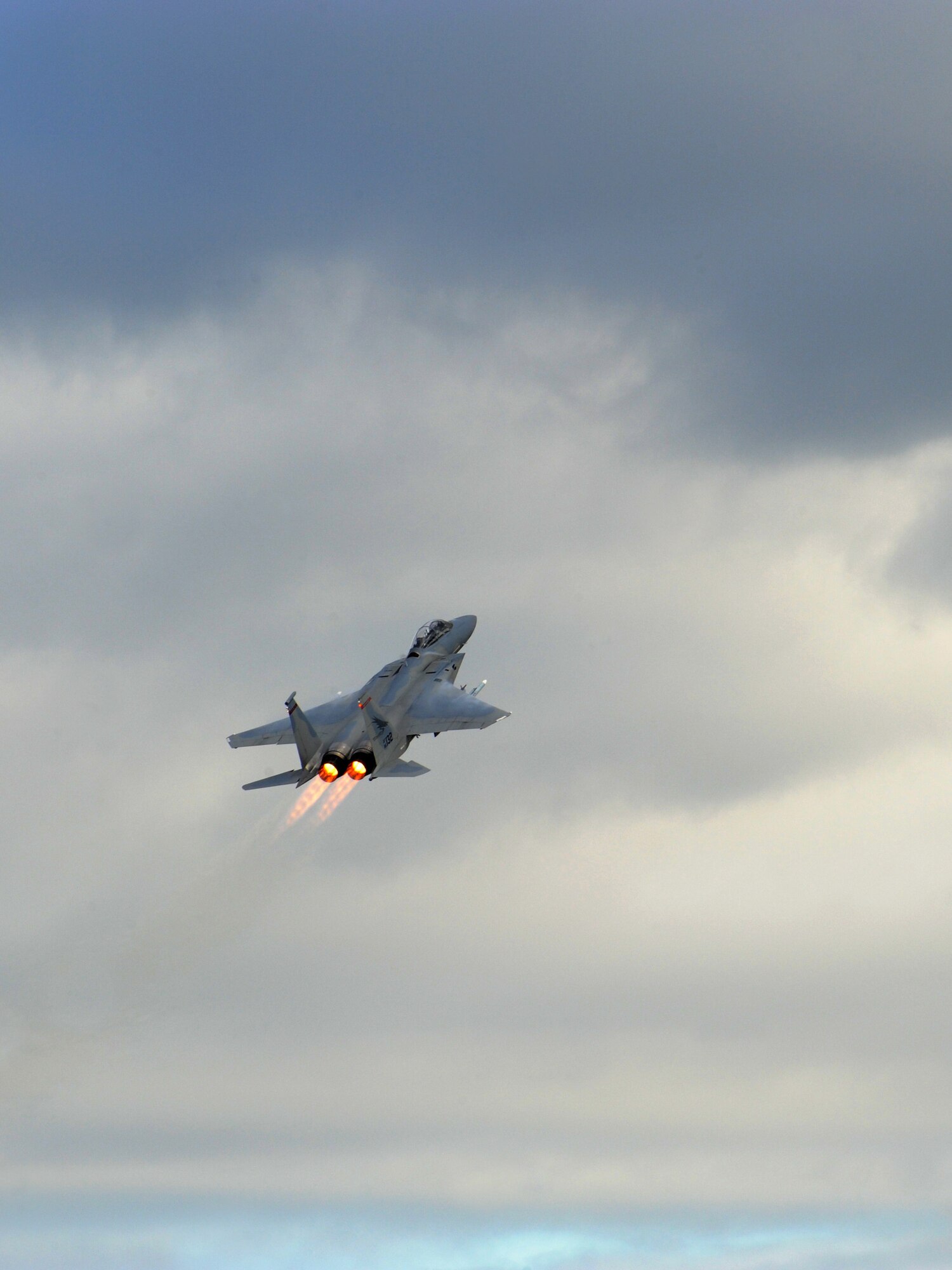 An F-15D Eagle takes off Feb. 19, 2015, from the Portland Air National Guard Base, Ore. The F-15 is assigned to the 142nd Fighter Wing. (U.S. Air National Guard photo/Tech. Sgt. John Hughel)                                    