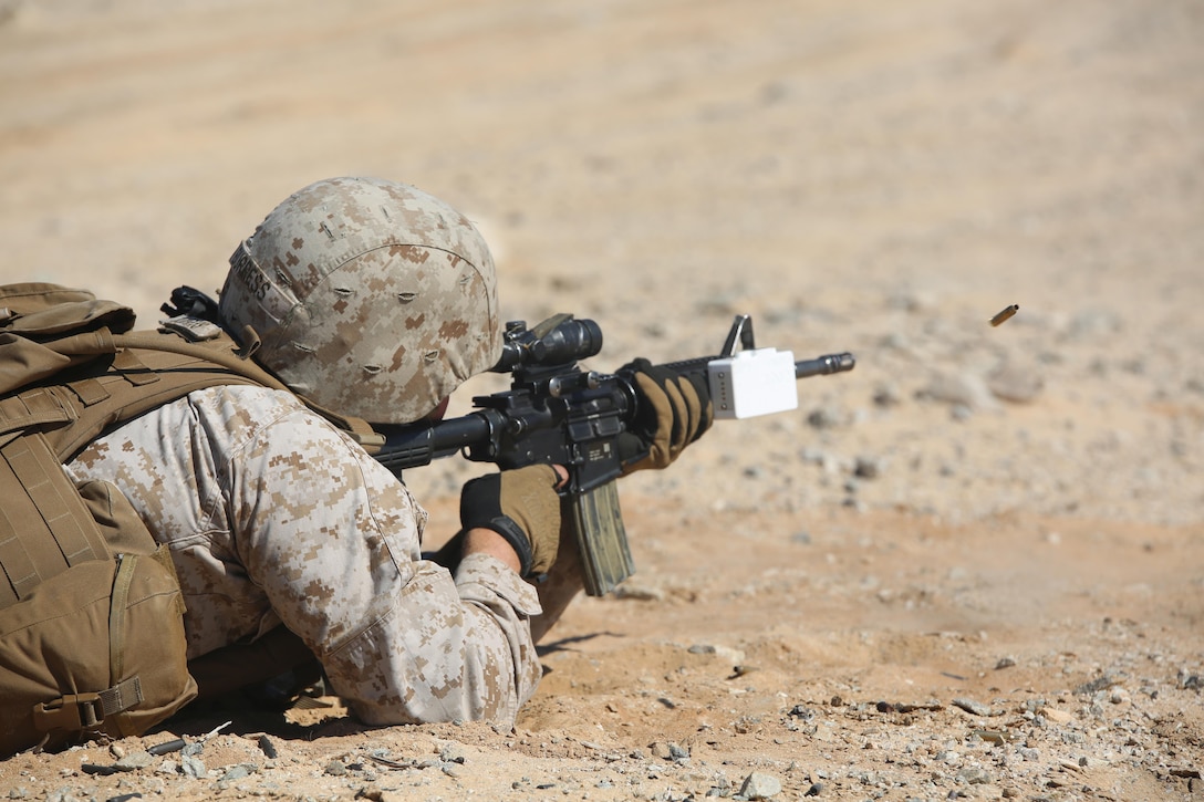 Integrated Task Force infantry Marines confirm targets at Twentynine Palms