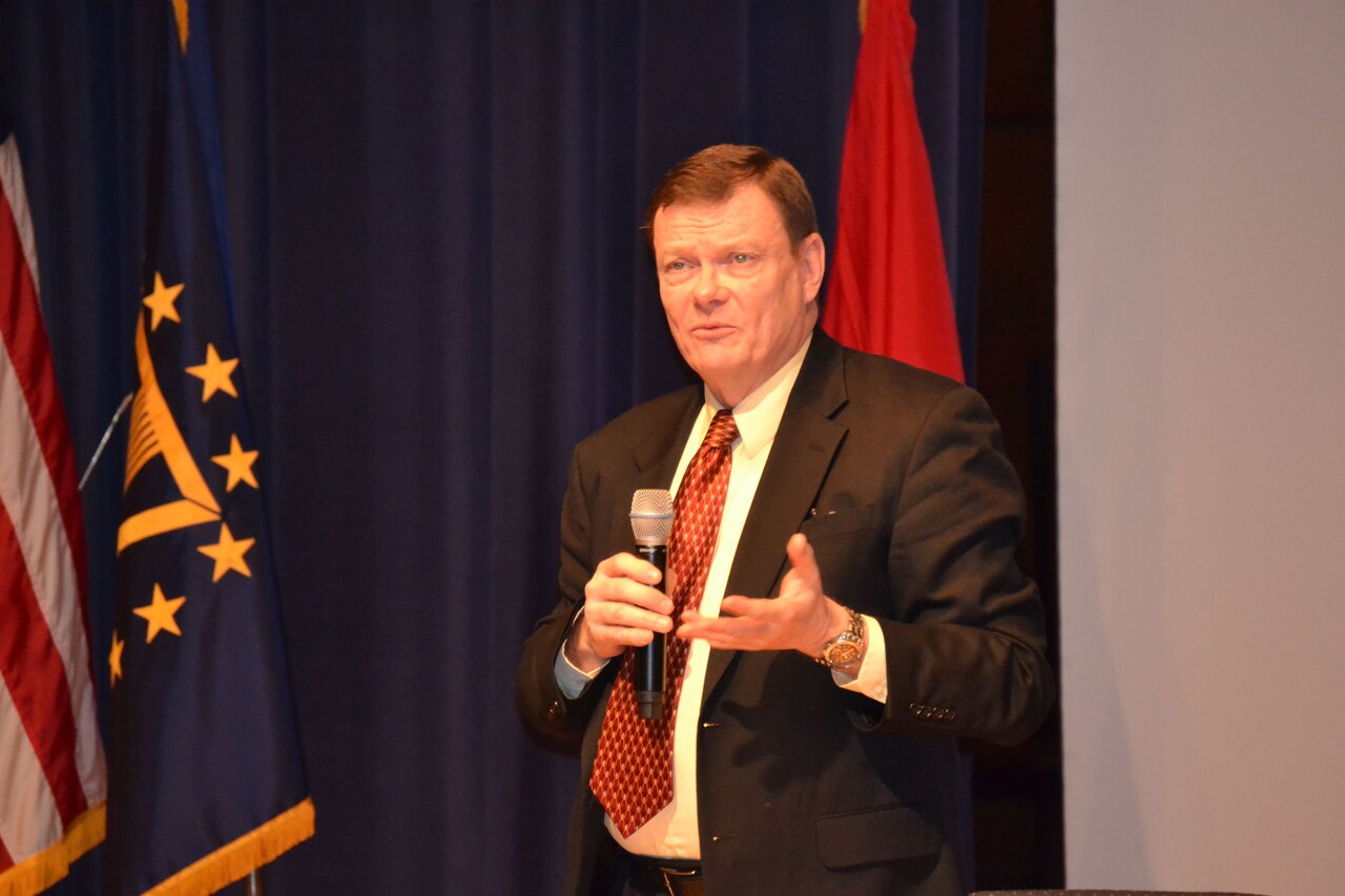 Acting Defense Department CIO Terry Halvorsen hosts the DoD CIO Cloud Industry Day at the Department of Commerce Auditorium, Jan. 29, 2015. The event was the first in a series of Cloud Industry Days and included plenary and panel sessions examining the process. DoD CIO office photo