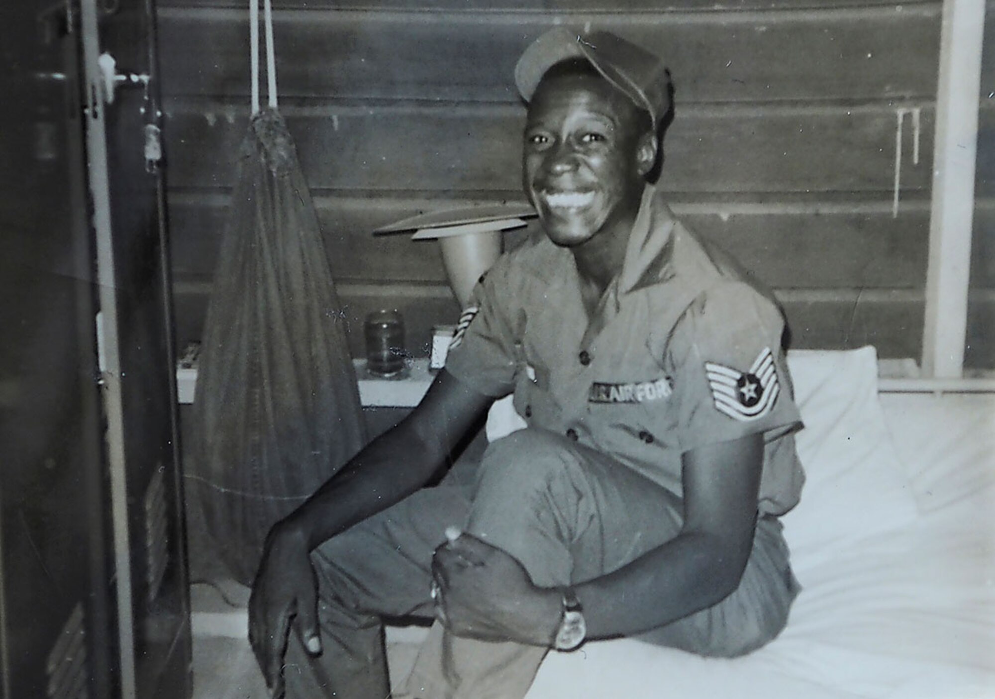 Vietnam veteran Raymond Harris smiles for the camera at Tan Son Nhut Air Base, the Republic of Vietnam, in 1968. Davis served in the U.S. Air Force for 30 years retiring as a senior master sergeant and completed two tours of duty in the Republic of Vietnam during the Civil Rights movement. (Courtesy Photo)