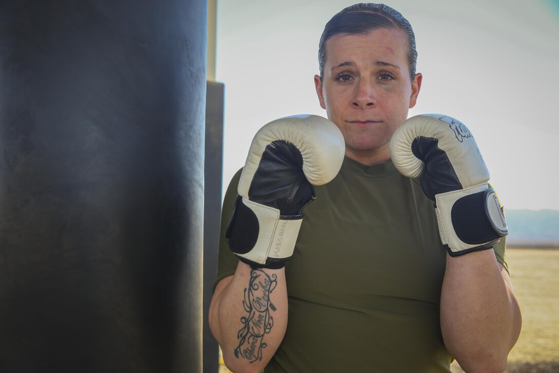 Marshall began training in Mixed Martial Arts in 2007, with her first and primary style being Muai Thai, also known as the ‘Art of the Eight Limbs.’ She also served as a firefighter for five years before deciding to enlist in the Marine Corps in 2011. She continues to train with Fight Club 29.