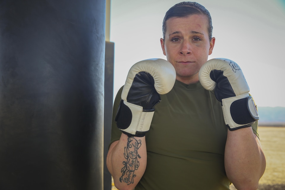 Marshall began training in Mixed Martial Arts in 2007, with her first and primary style being Muai Thai, also known as the ‘Art of the Eight Limbs.’ She also served as a firefighter for five years before deciding to enlist in the Marine Corps in 2011. She continues to train with Fight Club 29.