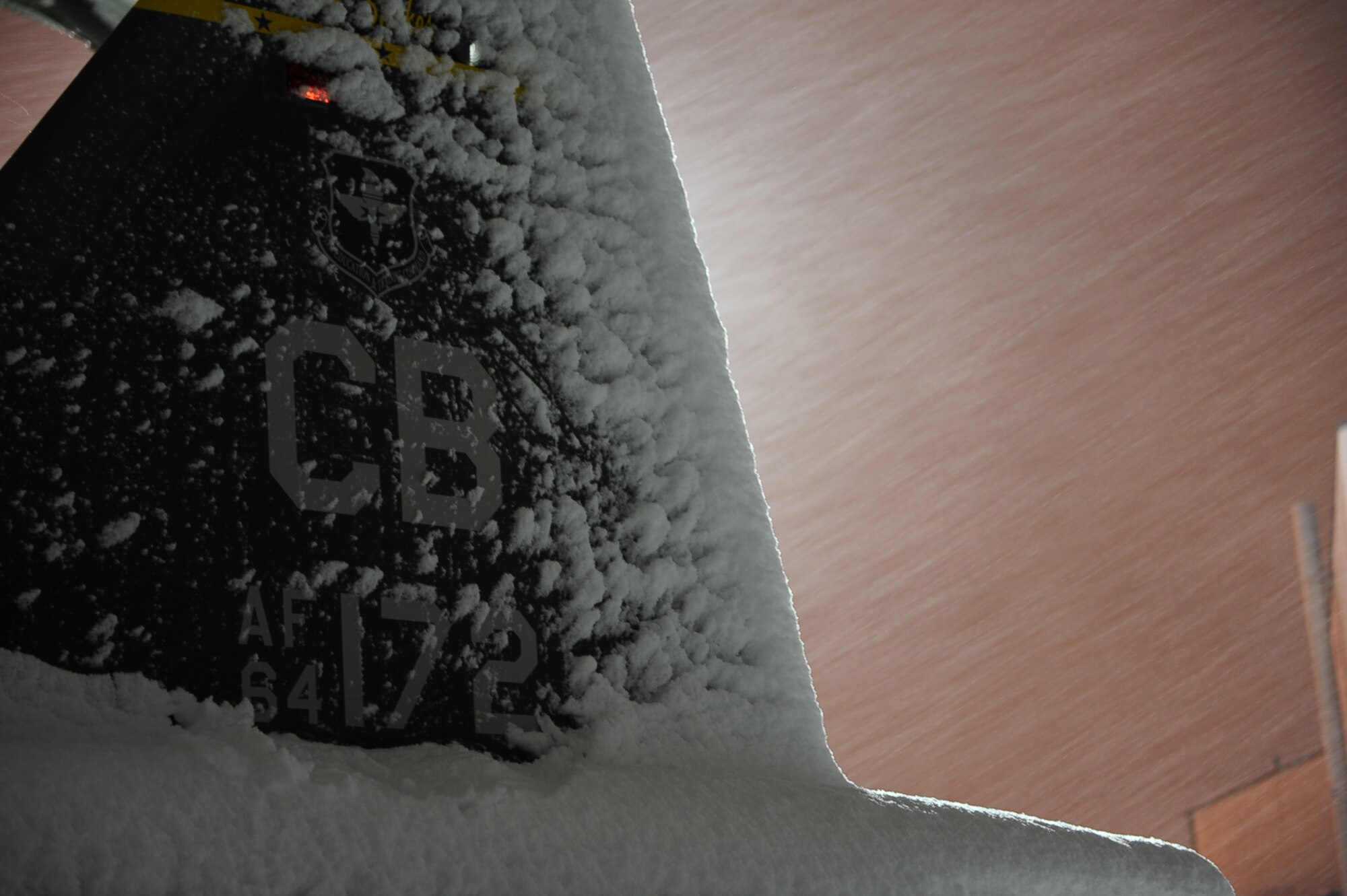 T-38 Talon-64-172 sits under a blanket of snow Feb. 25 on the Columbus AFB flightline. The base was closed Feb. 25-26 as more than 5 inches of snow were recorded on the base.(U.S. Air Force photo/Airman Daniel Lile)