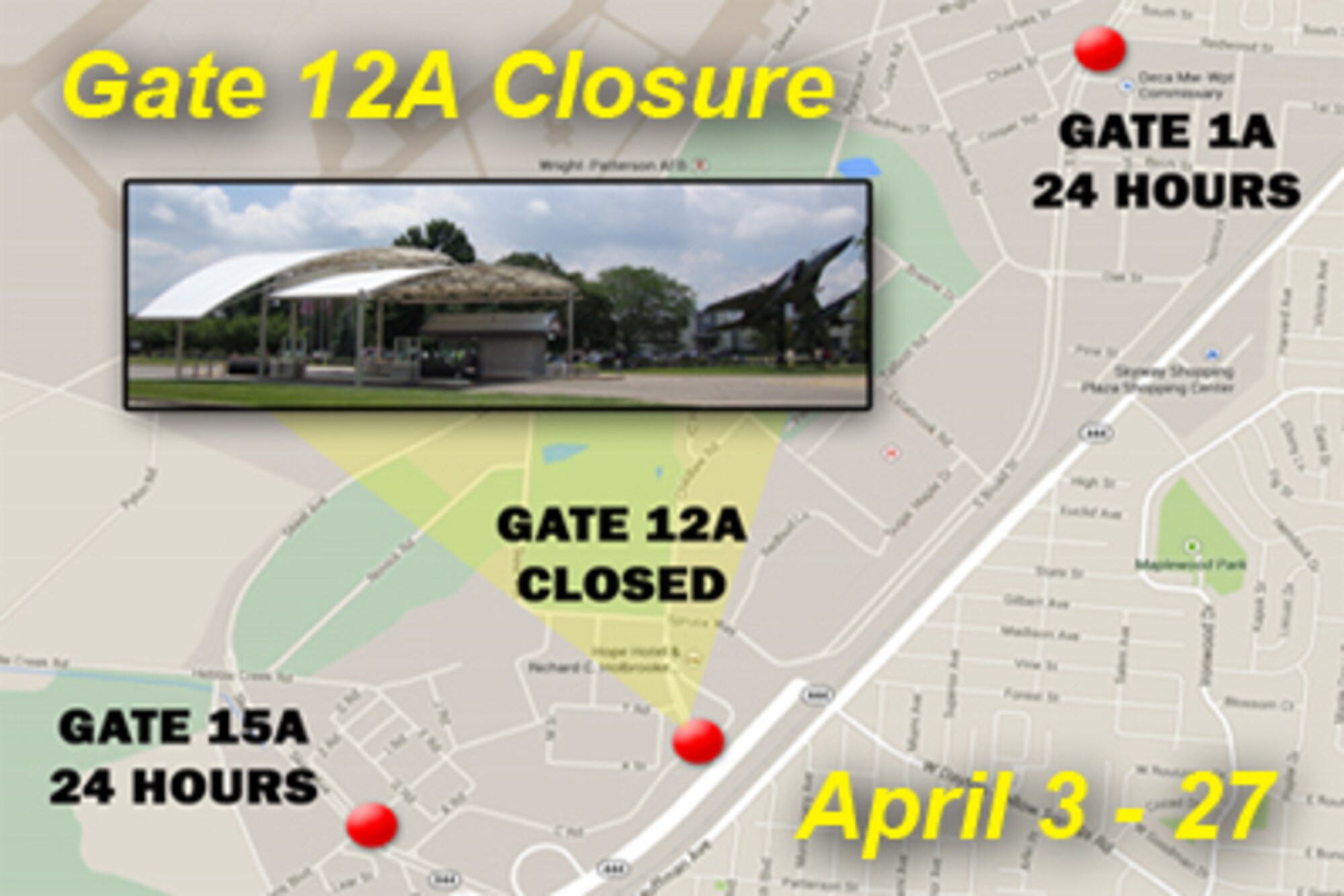 Gate 12A will be closing for construction on April 3 at 6 p.m.