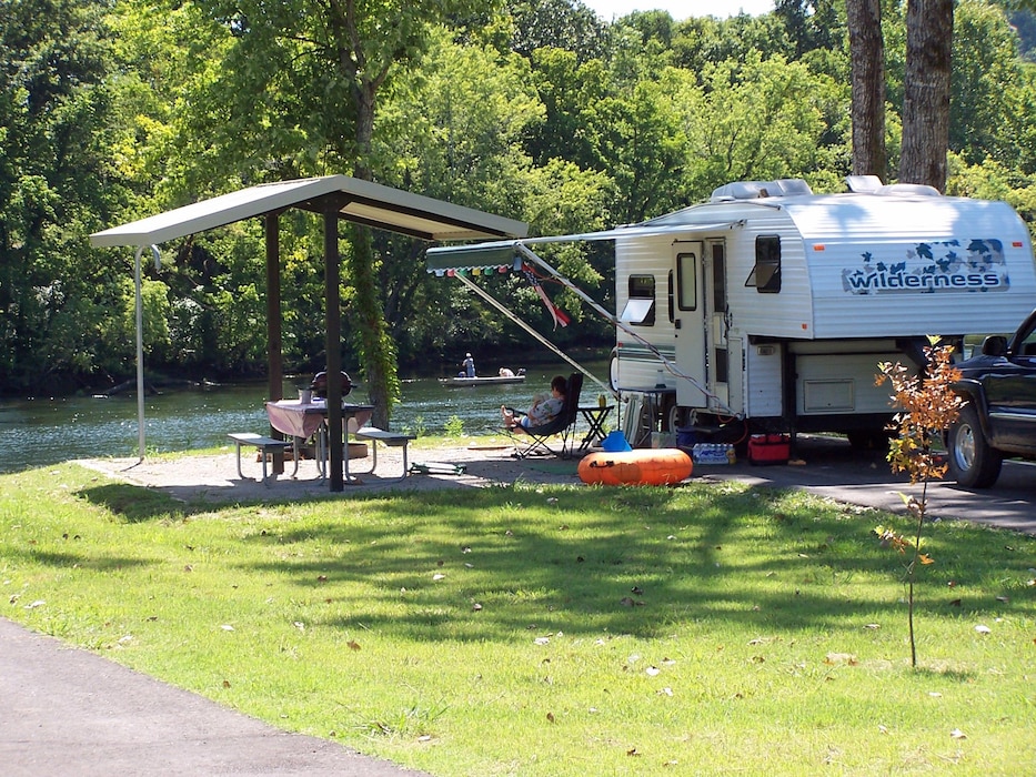 Camping at Quarry Park on the North Fork River.