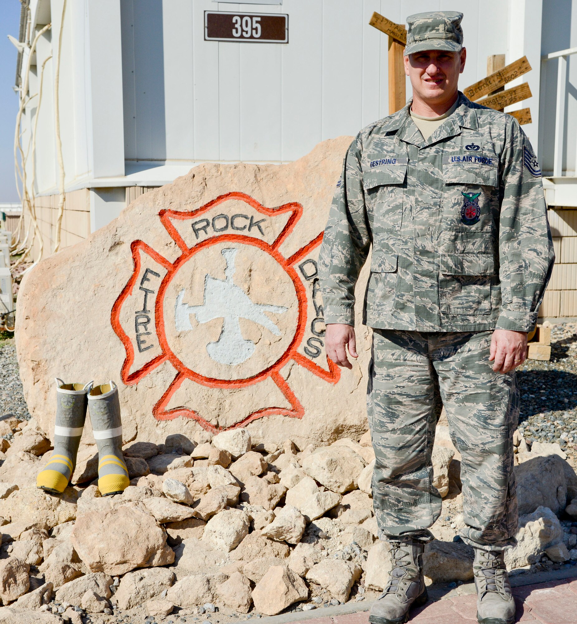 This week's Rock Solid Warrior is Tech. Sgt. Raymond Gestring. He is the assistant chief of the Fire Protection Flight with the 387th Air Expeditionary Group. The Palm Bay, Fla., native is deployed from the 22nd Civil Engineer Squadron at McConnell Air Force Base, Kansas.
