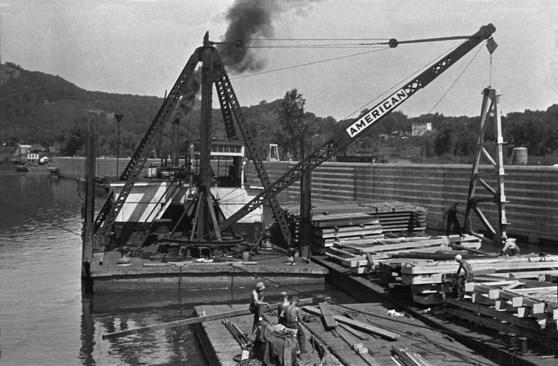 Lock and Dam 8, Genoa, Wisconsin, circa 1944.