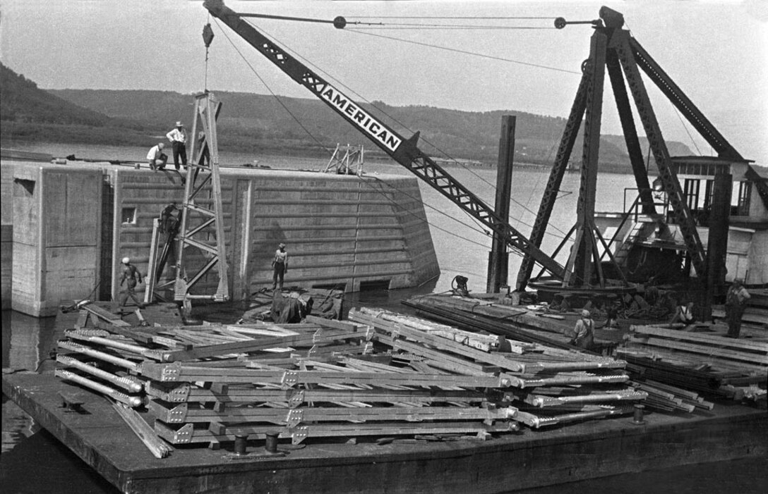 Lock and Dam 8, Genoa, Wisconsin, circa 1944