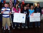 Charlie Pond, the son of a Wisconsin National Guard Soldier, reads an essay entitled "Military kids are courageous" during a youth symposium held during the recent Wisconsin National Guard Family Program statewide conference in Wausau