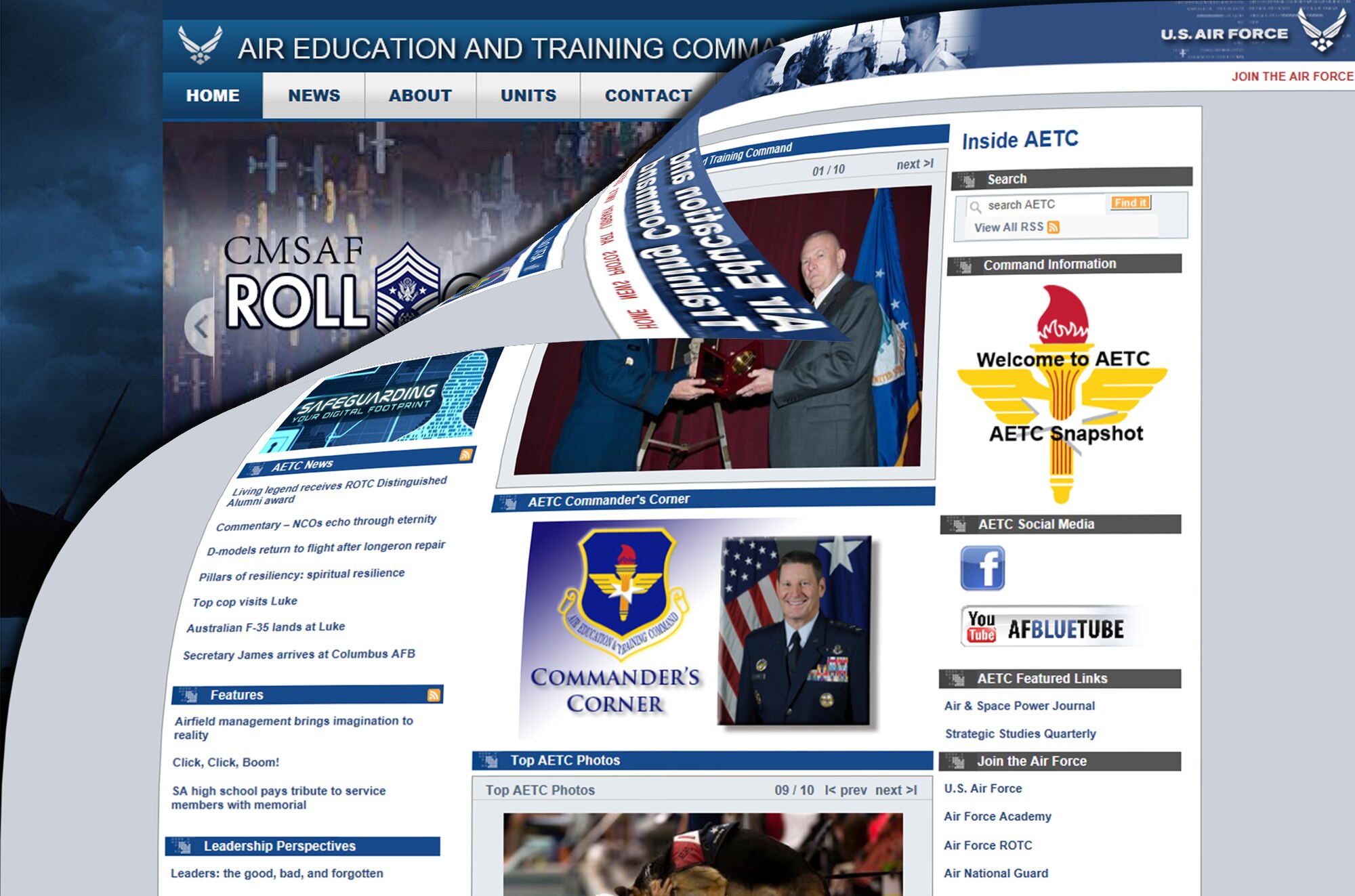 Headquarters AETC’s website migration is expected to be completed by Jan. 9, 2015. After completion, it will resemble Air Force Link. (U.S. Air Force graphic by Tech. Sgt. Joshua Strang)