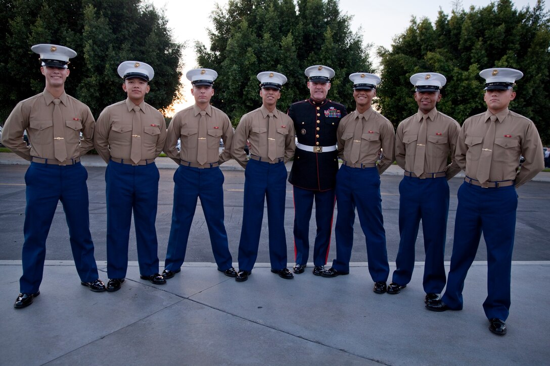 Sgt. Maj. Micheal P. Barrett, the 17th Sergeant Major of the Marine Corps, speaks with Marines and civilians before the 2015 Semper Fidelis All-American Bowl, at the StubHub Center, Carson, Calif., on Jan. 4, 2015. (U.S. Marine Corps photo by Lance Cpl. Samantha K. Draughon/ Released)