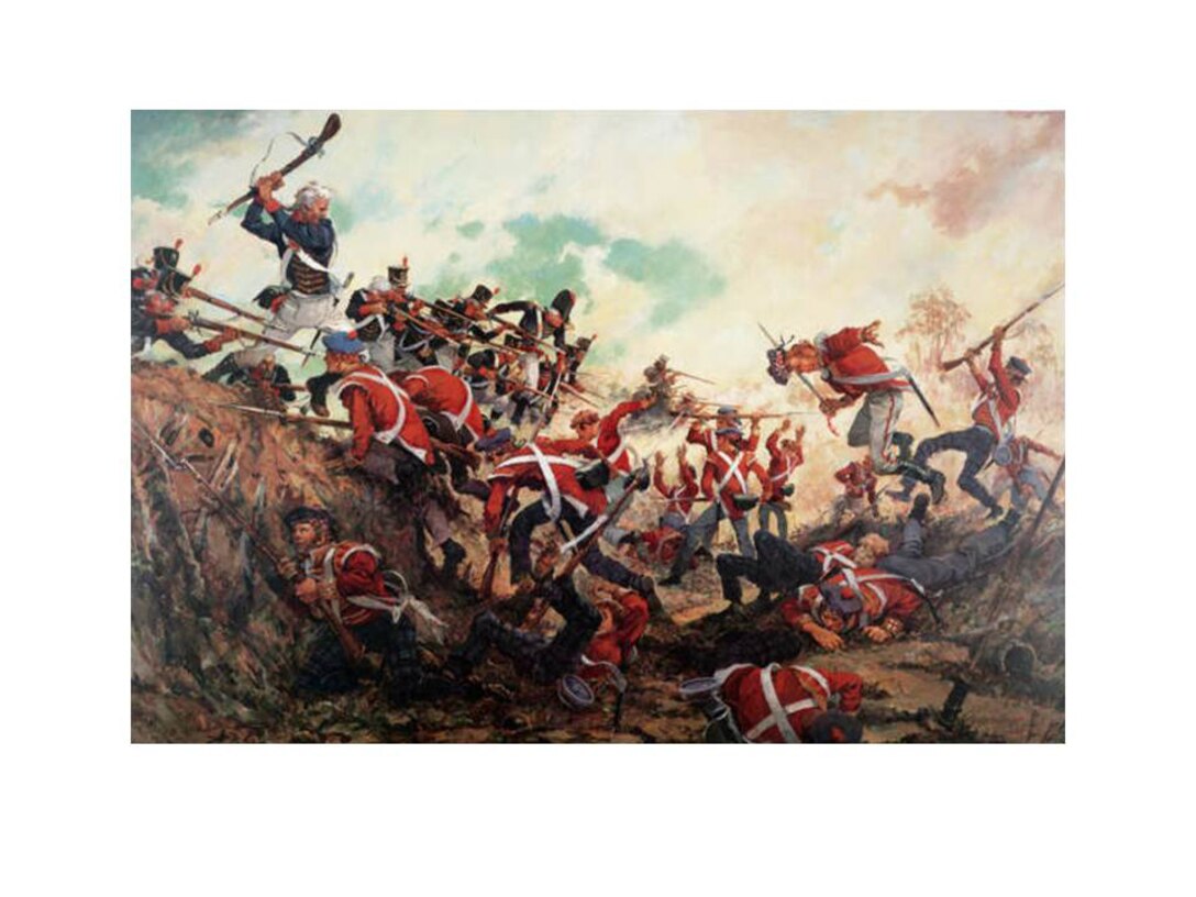 Repulse of the Highlanders, New Orleans, Jan. 8 1815, by Charles H. Waterhouse, depicts the U.S. Marines fighting from behind the breastwork while members of the 93rd (Sutherland Highland) Regiment attack during the War of 1812's decisive Battle of New Orleans. 
