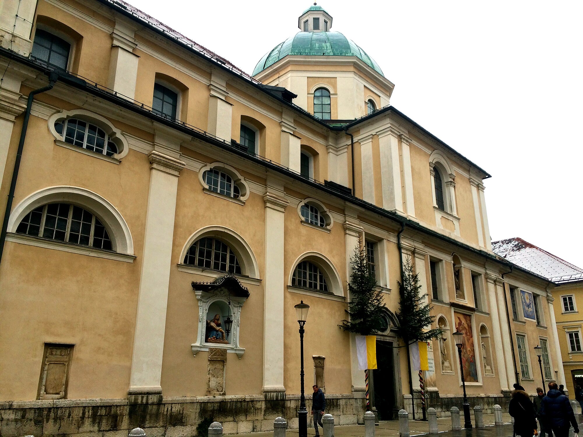 The Ljubljana Cathedral, or Saint Nicholas’ Church, in Ljubljana, Slovenia, is easily recognizable against the cities’ other buildings because of its green dome. The church has seen several renovations since its construction in the 1200s. (U.S. Air Force photo/Staff Sgt. R.J. Biermann)