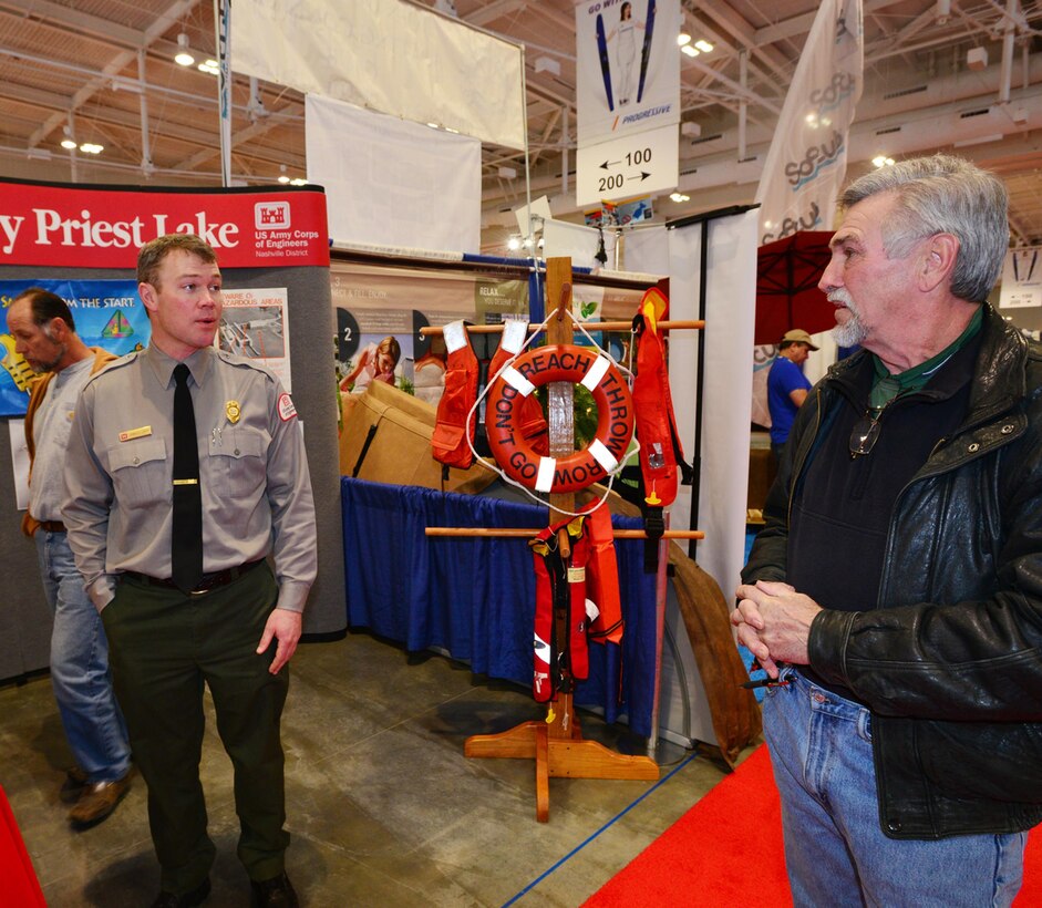 NASHVILLE, Tenn. - Boating enthusiasts attending the 29th annual Nashville Boat & Sportshow at Music City Cener are encouraged to navigate to the Corps of Engineers booth to get important information about local lakes before embarking on the water this recreation season.  