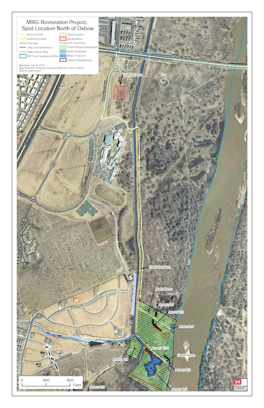 Map showing location of Oxbow Restoration project construction.