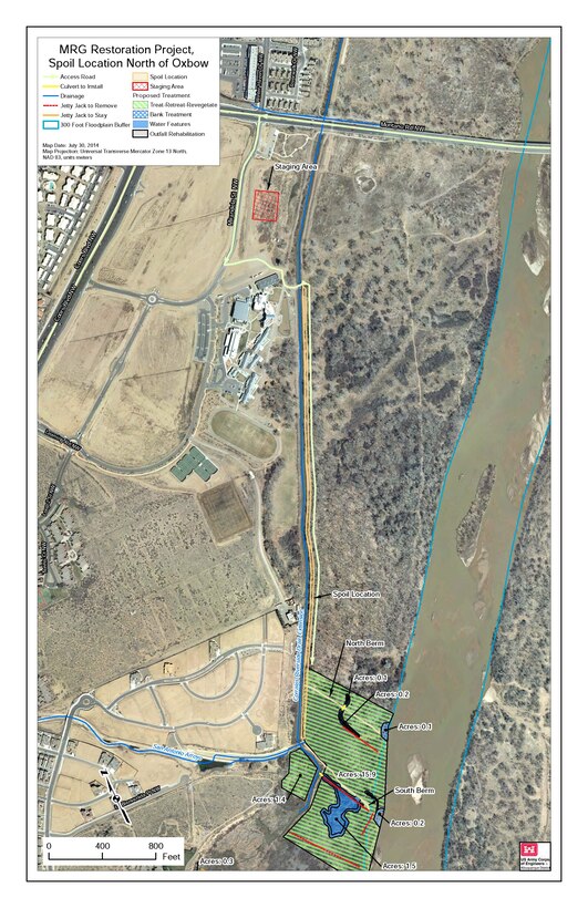 Map showing location of Oxbow Restoration project construction.