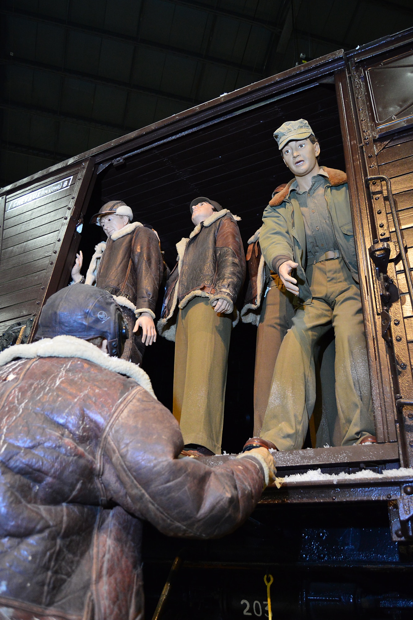 DAYTON, Ohio -- "Forty and Eight" boxcar on display in the World War II Gallery at the National Museum of the United States Air Force. (U.S. Air Force photo)
