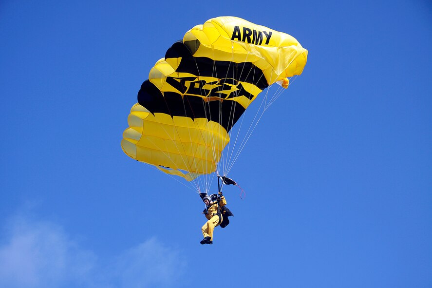For the sixth straight year, the "Official Ambassadors of the Army," the Golden Knights has returned to Homestead ARB, their official winter training site, to hone their skills in preparation for the 2015 air show and competition circuit. (U.S. Air Force photo/Tim Norton)
