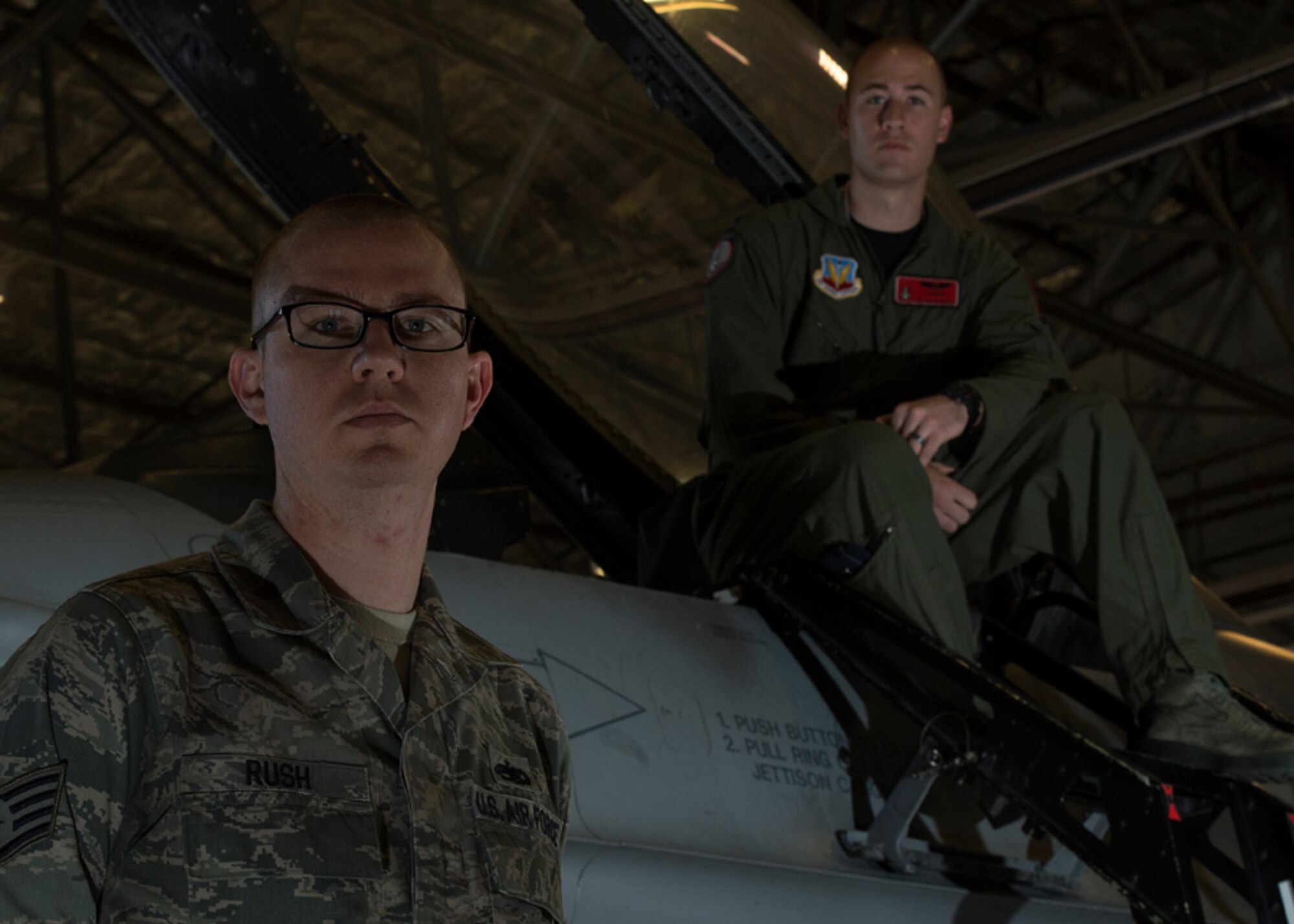 Brothers 1st Lt. Sean Rush, a pilot in the 421st Fighter Squadron, and Staff Sgt. Brandon Rush of the 388th Aircraft Maintenance Squadron are both assigned to the 388th Fighter Wing at Hill Air Force Base, Utah. Sean flies and Brandon maintains - they directly complement each other's contributions to the mission.