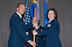 Maj. Martha Sasnett assumes command of the 42nd Force Support Squadron during an assumption of command ceremony at the Maxwell Club, Maxwell Air Force Base, Alabama, Jan. 8, 2015.  Col. Michael Borgert (pictured), 42nd Mission Support Group commander, presided over the ceremony.  (US Air Force Photo by Melanie Rodgers Cox/Cleared)
