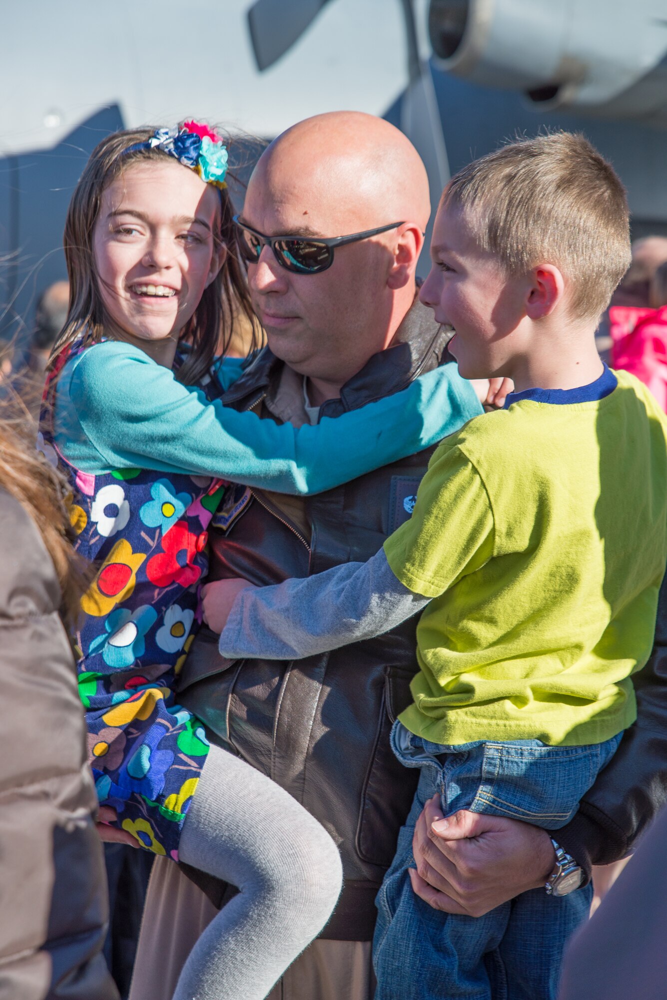 Family members welcome home U.S. Air Force Airmen from the 153rd Airlift Wing, Wyoming Air National Guard Jan. 8, 2015 at Cheyenne Air National Guard Base in Cheyenne, Wyoming. Around 60 members of the 153rd Airlift Wing, Wyoming Air National Guard, returned home this week following a two-month deployment to Southwest Asia.