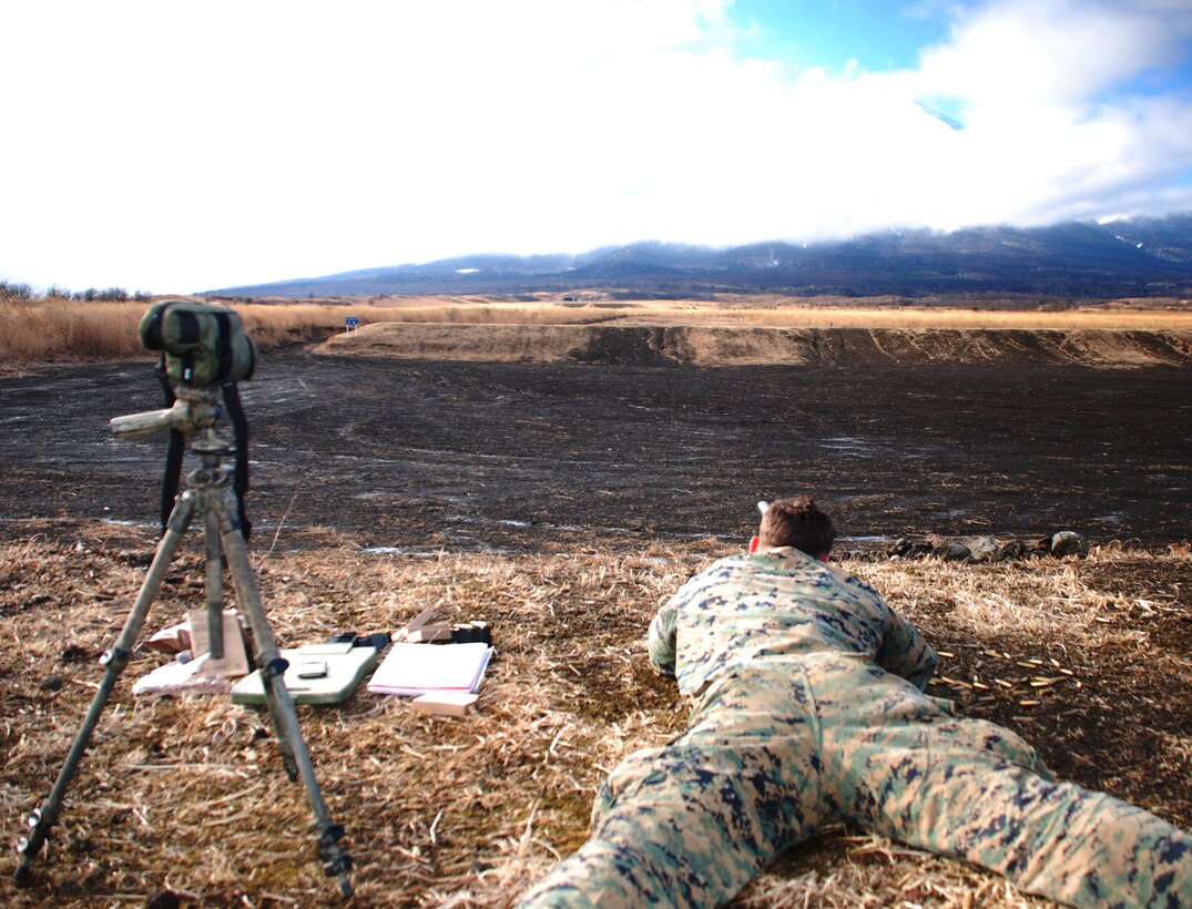 Gotemba, Japan, 7 Jan 15 - Marines from 1/1 send rounds downrange during live fire training in the North Fuji Maneuver Area.