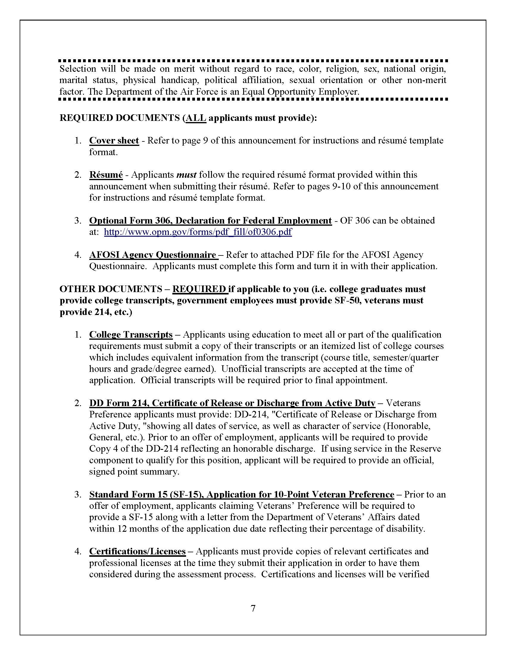 AFOSI Criminal Investigator job information now available - page 