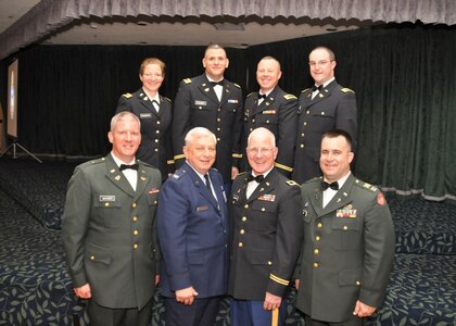 From left to right in the front row, 2nd Lt. Jon Whitley, Col. Robert Hicks, State Chaplain Col. Coy Hallmark and Capt. Robert Baylis, Second row, 2nd Lt. Meredith Davenport, 2nd Lt. Edward Solomon, 2nd Lt. Adam Cochran and 2nd Lt. James "Mike" Chitwood. Once the chaplain candidates have finished their seminary schools, they will take their place among the ranks as new chaplains in the Alabama Army National Guard.