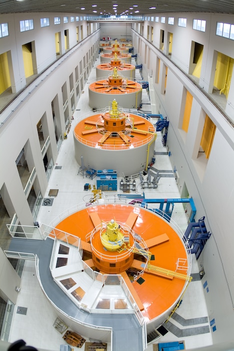 image of turbines inside a powerhouse