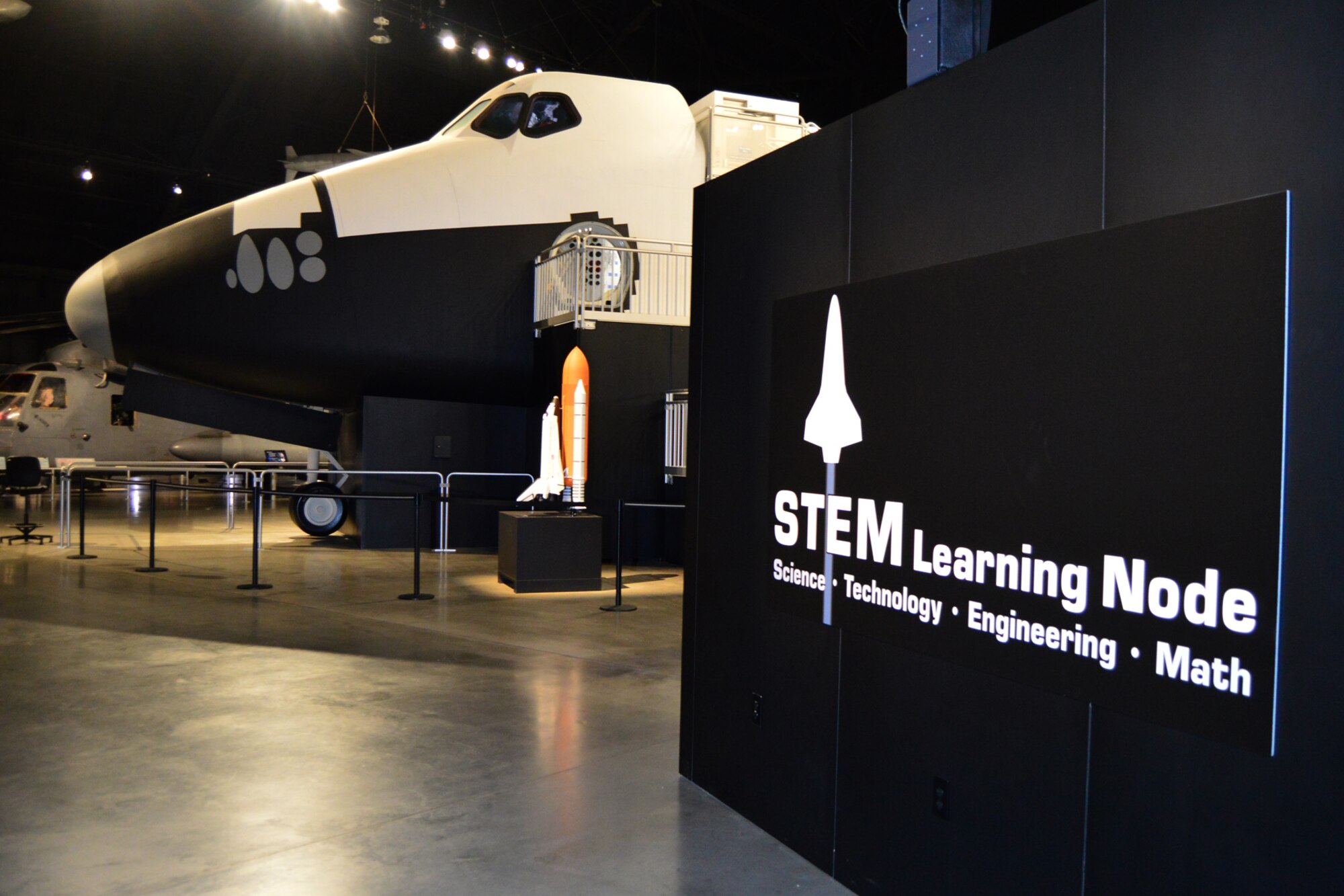 DAYTON, Ohio -- A general view of the  STEM Learning Node, which is adjacent to the space shuttle exhibit in the Cold War Gallery at the National Museum of the U.S. Air Force. (U.S. Air Force photo)