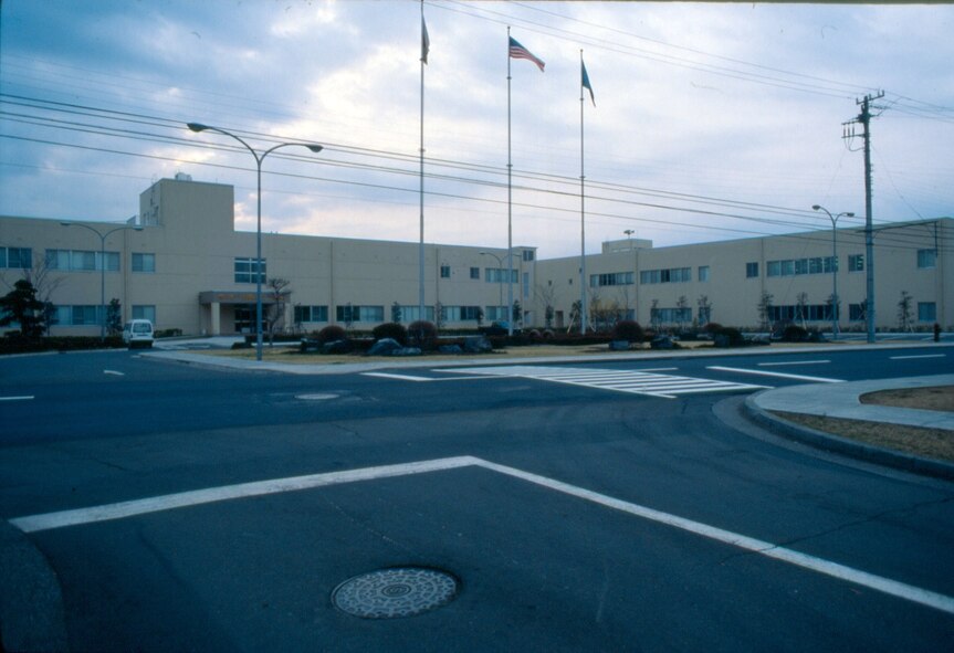 A September 1992 view of the newly constructed 374 AW headquarters
building. (Photo courtesy of the 374 AW History Office.)
