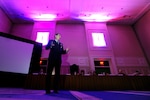 U.S. Air Force Maj. Gen. Kelly McKeague, assistant to the Chairman of the Joint Chiefs of Staff for National Guard Matters, addresses those in attendance at the 2010 Forum on Asian Pacific American Council, at the Gaylord Convention Center in National Harbor, Md., Monday, May 3, 2010.