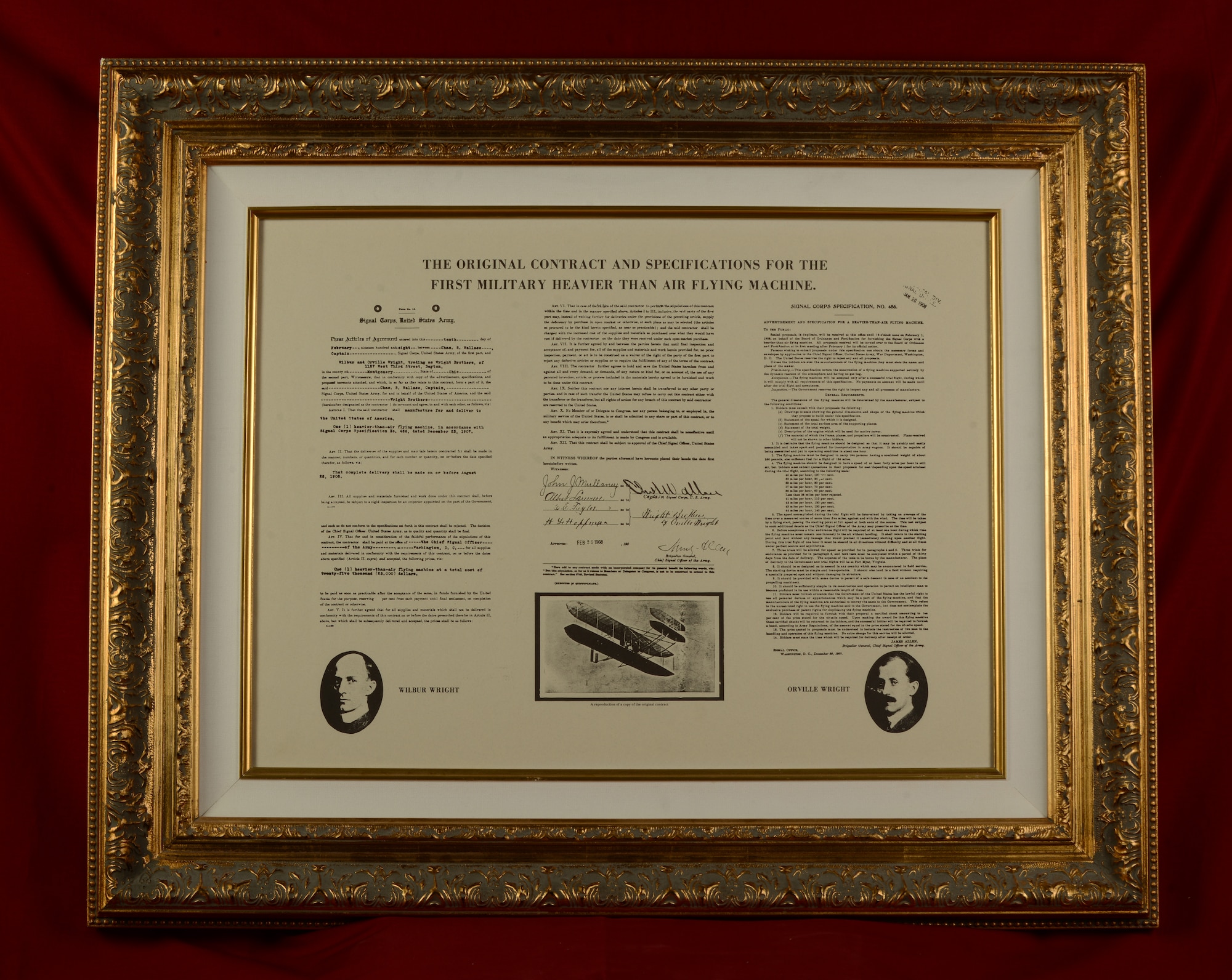 Pictured is a copy of the contract that started the U.S. Air Force. This is copy is located at the 7th Contracting Squadron at Dyess Air Force Base, Texas. (Courtesy photo)