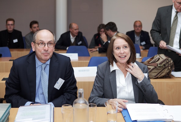 Mr. Jan Hendrik Dronkers, Rijkswaterstaat Director General and Ms. Jo-Ellen Darcy, Assistant Secretary of the Army for Civil Works, participate in seminar discussions marking publication of the history book about the US Army Corps of Engineers Civil Works program and the Rijkswaterstaat.