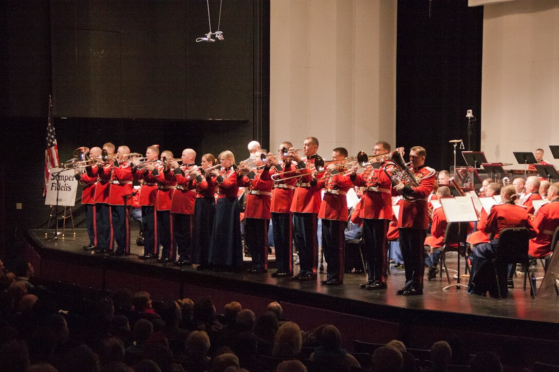 On Jan. 11, 2015, the Marine Band performed a concert titled "Sousa Season Opener: By Request" at the George Mason University Center for the Arts. (U.S. Marine Corps photo by Staff Sgt. Rachel Ghadiali/released)
