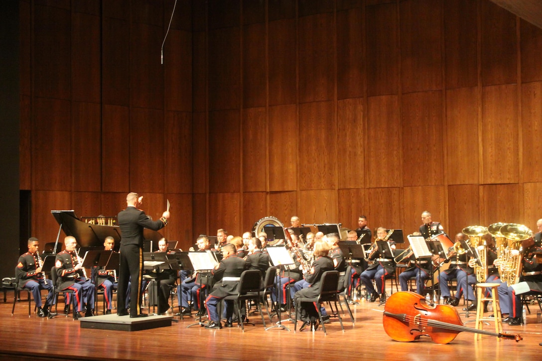 The Marine Corps Band New Orleans performs at the Gertrude C. Ford Center For the Performing Arts at the University of Mississippi in Oxford, Miss., Tuesday, May 6. The band is touring throughout the Eastern Recruiting Region performing at a variety of venues to include colleges and high schools. 
For more photos or videos of the band, check them out on facebook at www.facebook.com/marinecorpsbandneworleans or on the recruiting station’s page at ww.facebook.com/marinersmontgomery.