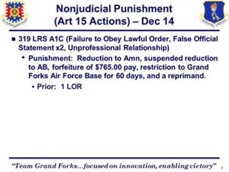 Watercooler Dec 14 UCMJ Actions 2 slide