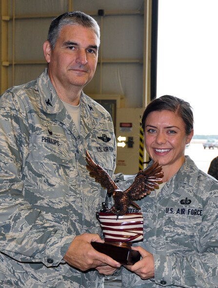 Master Sgt. Brianne Forrester, from the 919th Special Operations Force Support Squadron, was selected as the 919th Special Operations Wing’s 2014 senior NCO of the year Jan. 11 at Duke Field Fla.  (U.S. Air Force photo/Dan Neely)
