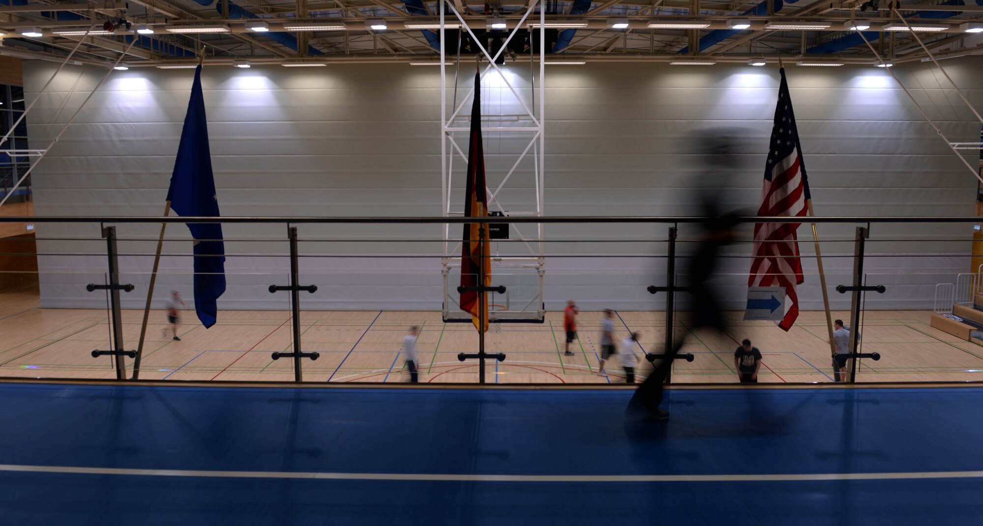 A 52nd Fighter Wing community member runs during the Turbo-Charged Challenge #1 at the Eifel Powerhaus at Spangdahlem Air Base, Germany, Jan. 13, 2015. Participants of the challenge are enrolled in the Largest Loser campaign, a program designed to help interested individuals raise their physical fitness level. (U.S. Air Force photo by Airman 1st Class Timothy Kim/Released)