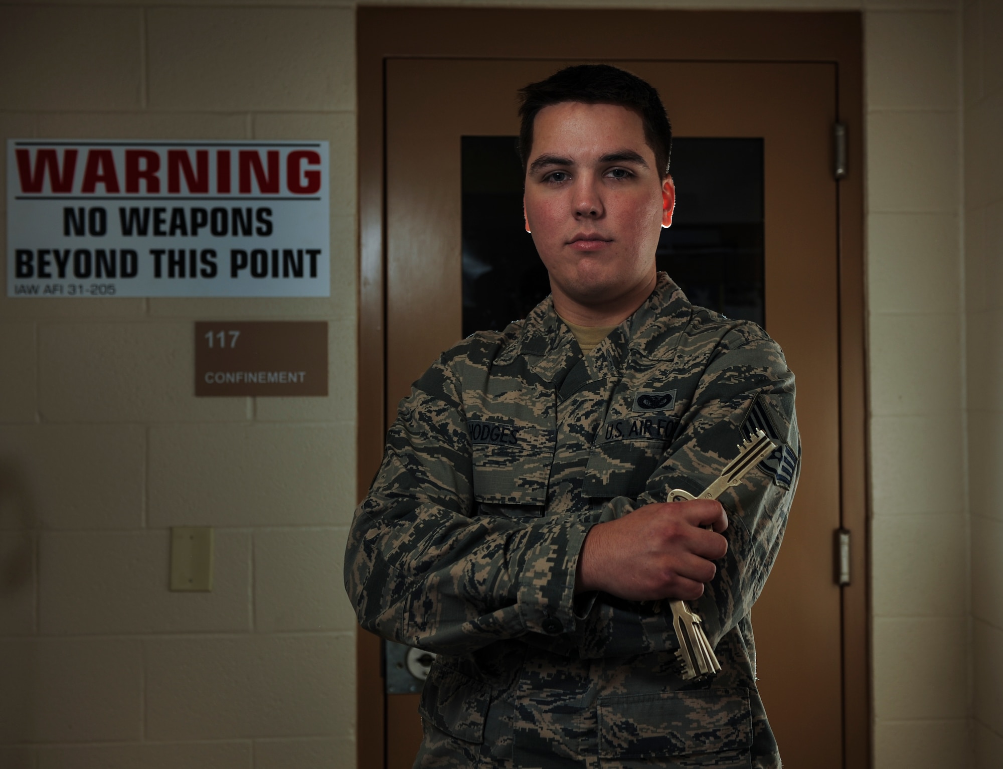 Staff Sgt. Thomas Hodges is the 19th Security Forces Squadron noncommissioned officer-in-charge of confinement at Little Rock Air Force Base, Ark. Hodges is responsible for the confinement operations at Little Rock AFB. (U.S. Air Force photo by Airman 1st Class Scott Poe)