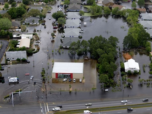 floods ravaged the gulf Breeze area in the Florida Panhandle as a result of severe storms in April 2014.