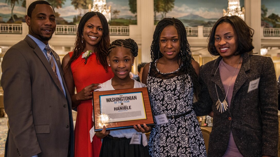 Gunnery Sgt. Tawanda “Tee” Hanible, and her family attended the Washingtonian of the Year Award ceremony in the Ballroom at the Willard InterContinental Hotel, Washington, D.C, Jan. 15. Since 1971, Washingtonian Magazine has been recognizing individuals, who have stood out due to the impact they have had on the community. “I couldn’t have done it without the support of my family, friends and loved ones,” Tee said, a Southside Chicago native who most recently serves as the administration chief with Delta Company, 4th Light Armored Reconnaissance Battalion, 4th Marine Division. 