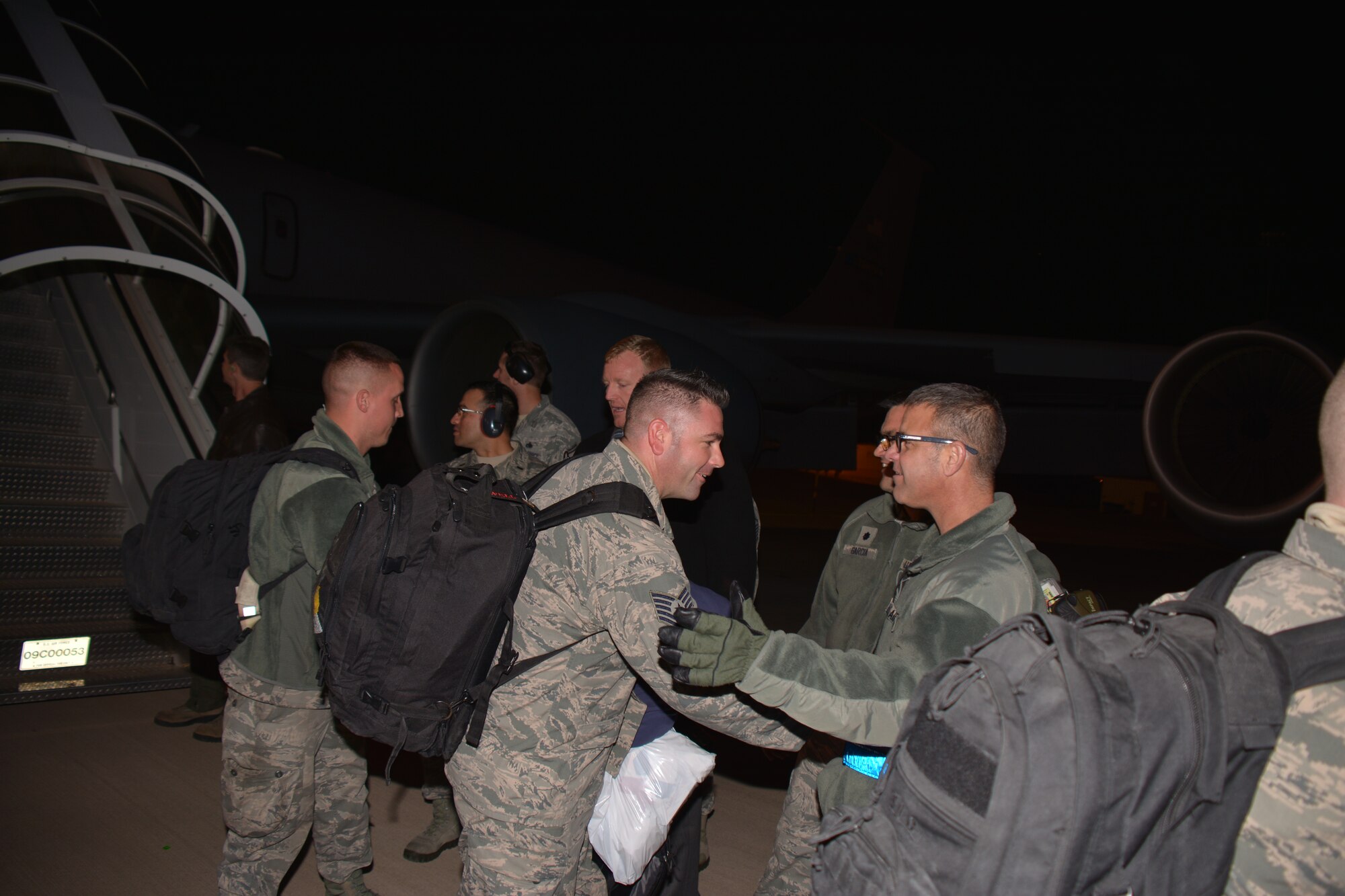 More than 30 members of the 507th Air Refueling Wing greet their families after returning from a four month deployment to Southwest Asia supporting refueling operations in the U.S. Central Commands area of responsibility. (U.S. Air Force Photo/Maj. Jon Quinlan)
