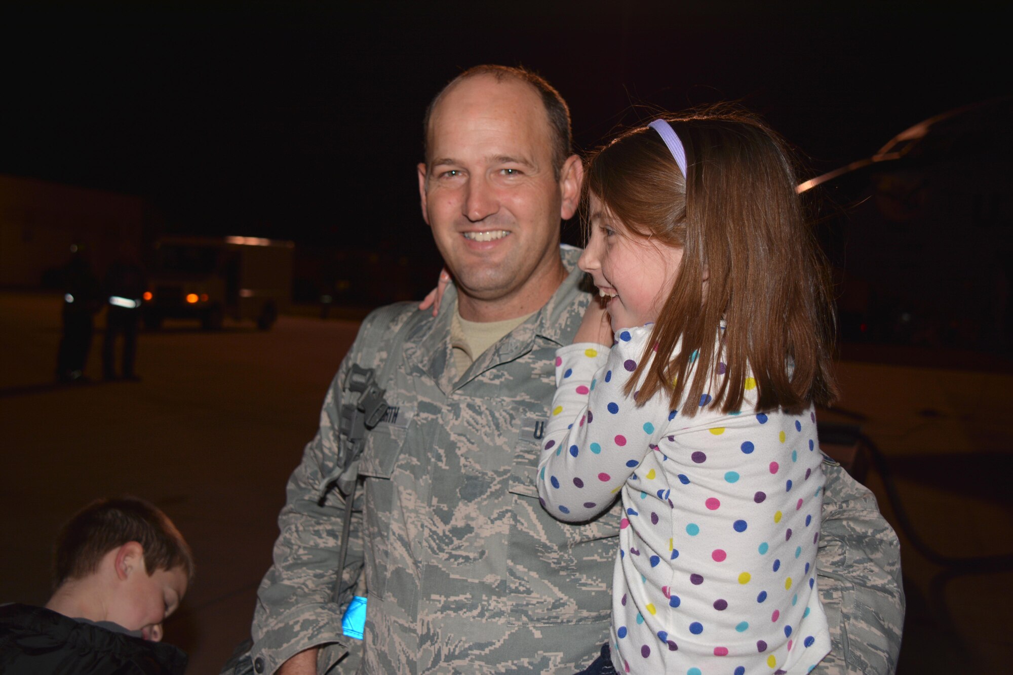 More than 30 members of the 507th Air Refueling Wing greet their families after returning from a four month deployment to Southwest Asia supporting refueling operations in the U.S. Central Commands area of responsibility. (U.S. Air Force Photo/Maj. Jon Quinlan)
