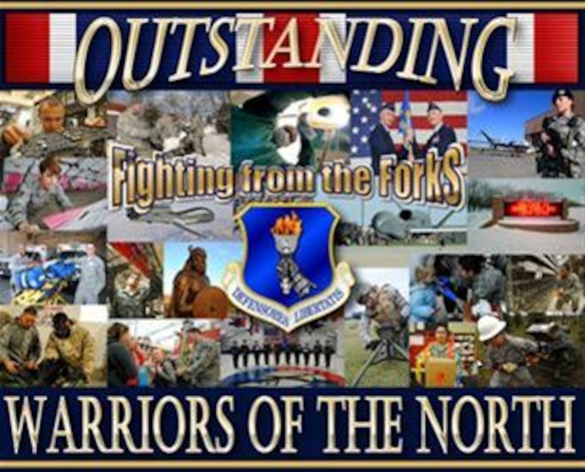 Air Mobility Command selected the 319th Air Base Wing at Grand Forks Air Force Base, N.D., as a recipient of an  Air Force Outstanding Unit Award. (U.S. Air Force photo illustration and graphics/Staff Sgt. Luis Loza Gutierrez)