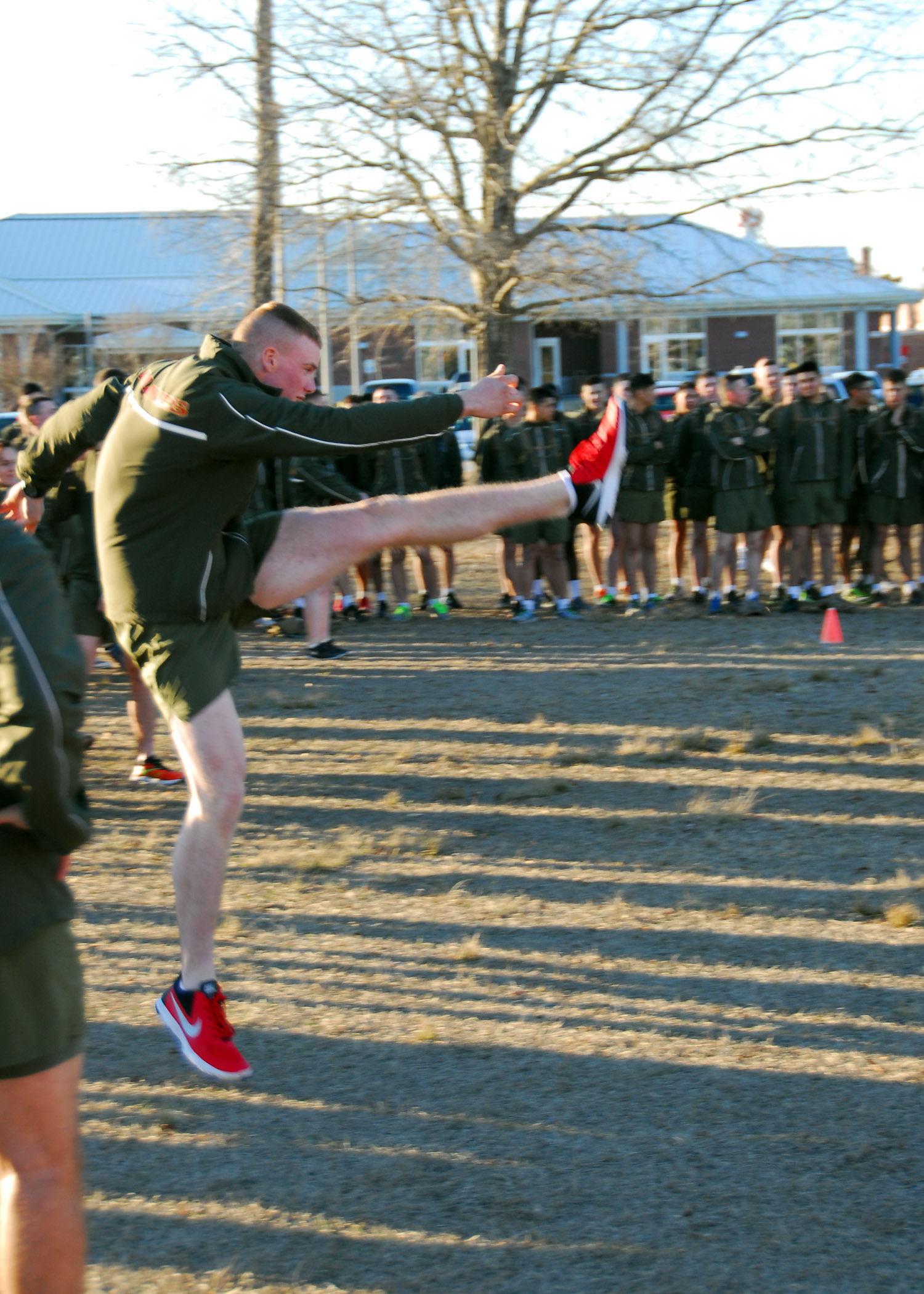 A Marine at MCES participates in the Punt, Pass and Kick Competition on January 9th.